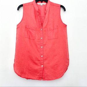 Max Studio Linen Sleeveless Button Up